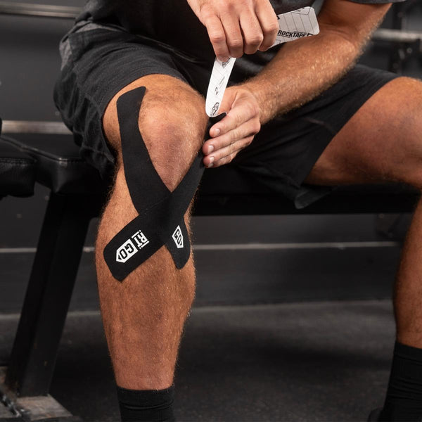 Rocktape - Rocktape Go - Standard Pre-Cut Kinesiology Tape - Black - 10 Inch Strips